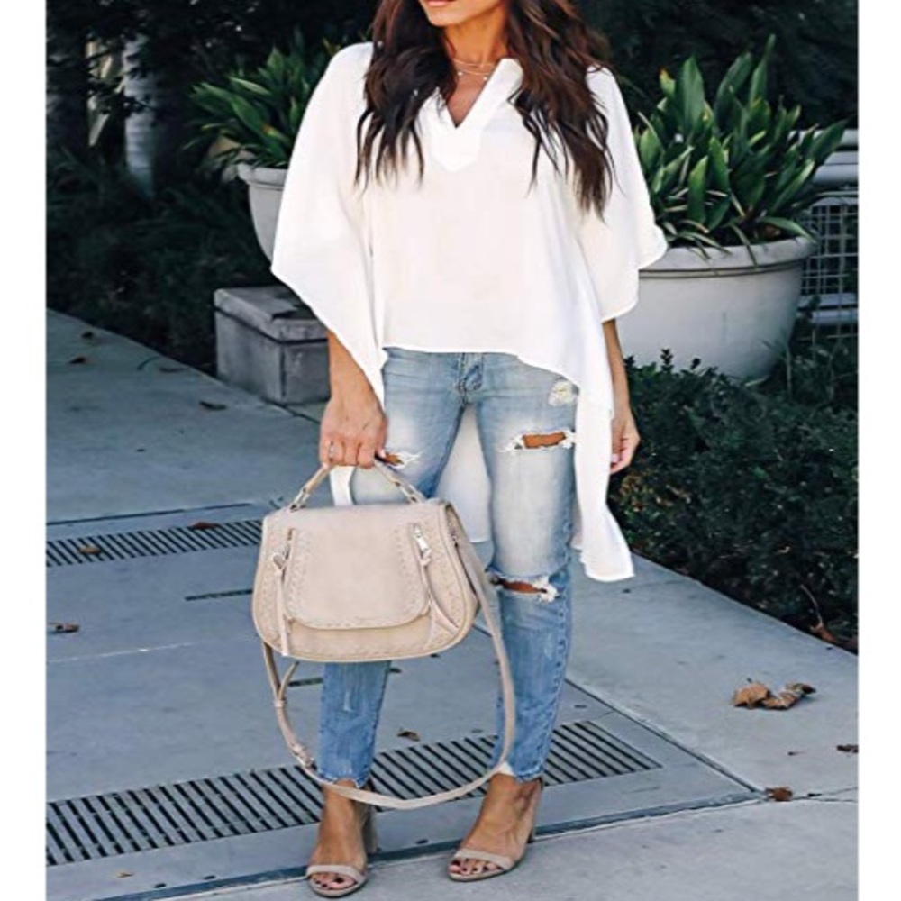 💎CALANDRA Womens High-Low Tunic Blouse💎